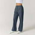 thumbnail image 3 of FAWUUDO Women's Loose Mid Rise Pant Casual Fall Straight Leg Elastic Waist Pants with Pockets Navy, 3 of 7