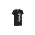thumbnail image 1 of Aeropostale - Camiseta adornada con texto vertical para mujer, negro, extragrande Aeropostale Camiseta adornada, 1 of 1