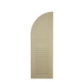 thumbnail image 5 of Ekena Millwork 15"W x 50"H (35" Low Side) Timberthane Sandblasted Two Equal Louver w/Quarter Round Arch Top Faux Wood Shutters (Per Pair), Primed Tan, 5 of 6