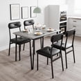 thumbnail image 1 of 4-person dining mesa set: space-saving moderno dinette para small kitchens y breakfast nooks, gris mesa con 4 forrado sillas, 1 of 7