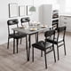 thumbnail image 1 of 4-person dining mesa set: space-saving moderno dinette para small kitchens y breakfast nooks, gris mesa con 4 forrado sillas, 1 of 7
