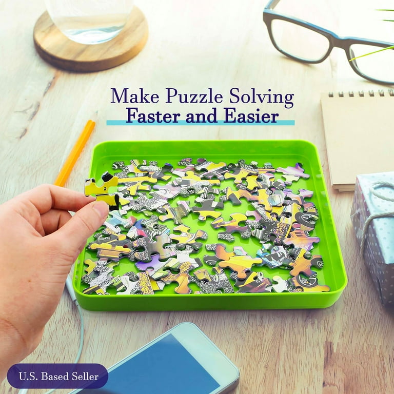 Puzzle sorting trays with lid stackable 9 x 9 puzzle sorter