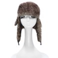 thumbnail image 2 of Unisex Hombres Mujeres Sombrero Ruso Trampero Bombardero Cálido Trooper Ear Flaps Invierno Ski Ha Romacci Sombrero Ruso, 2 of 7
