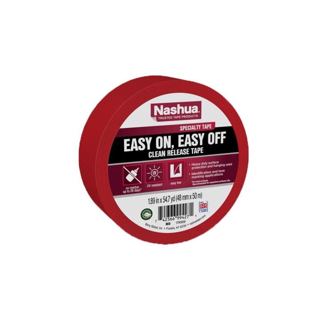 Cinta adhesiva Berry Plastics Nashua roja, 1,89 cm x 50 m, 1 paquete