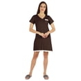 thumbnail image 2 of Inkmeso Solid Button Down Nightgown Sleepwear For Womens V- Neck Nightshirt Sleepdress, 2 of 7