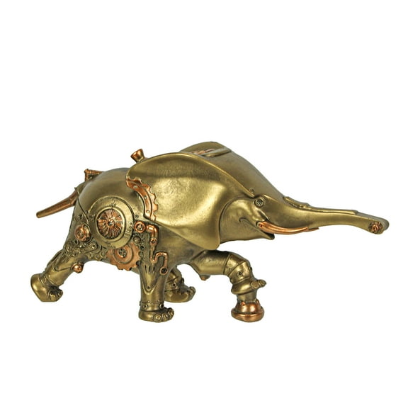 Zeckos Resin Steampunk Elephant Statue Bronze and Copper Finish Figure
