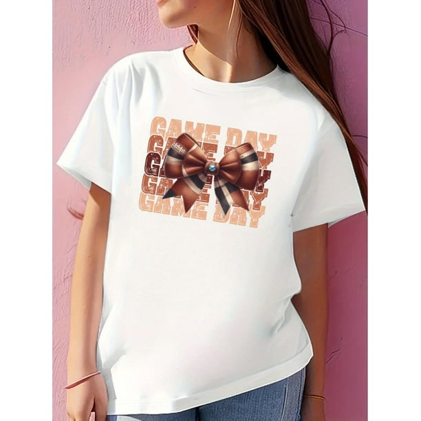 Camiseta gráfica "Game Day" para niñas y adolescentes. Cómoda, informal, de cuello redondo y manga corta. Ideal para actividades al aire libre en verano. Para adultos, hombres, mujeres, adolescentes,
