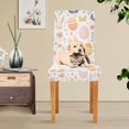 thumbnail image 4 of Yayeee 4 Pack Dining Chair Covers Stretch Parson Chairs Slipcovers Seat Protector, Pink Easter Eggs, 4 of 6