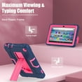 thumbnail image 4 of SaniMore Hybird Case for Fire 7" 12th Gen 2022, Rugged Heavy Duty Protective Case Hidden Kickstand Dual Angle Stand Shockproof Anti-drop for  Fire 7" 12th Gen, Navy+Rose, 4 of 11
