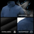 thumbnail image 5 of Satankud Men's Softshell Jacket Fleece Lined Waterproof Stand Collar Soft Lightweight Shell Rain Jacket Windbreaker Outdoor Hiking Clear Blue M, 5 of 9