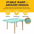 thumbnail image 4 of Teal Ombre Coastal Table Cloths for 6 Foot Rectangle Tables, Nautical Beach Starfish Coral Summer Patio Waterproof Elastic Fitted Tablecloths, Washable Rectangular Table Cover for Camping, 4 of 8