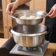 thumbnail image 3 of Naiovety Bandeja de comida de acero inoxidable plateada, vajilla de cocina Unisex para cocinar al vapor varios alimentos, olla para cocinar al Cocina y Comedor, 3 of 6