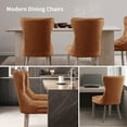 thumbnail image 5 of Subrtex Modern PU Leather Dining Chairs Set of 2, Wingback with Button Tufted Back & Nailhead Trim, Amber, 5 of 8