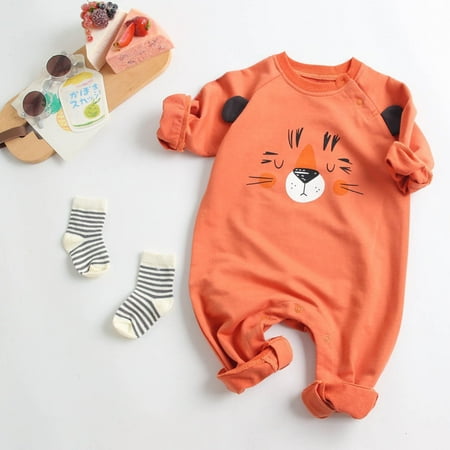 

TOTO Newborn Infant Baby Girls Boys Cartoon Animal Print Romper Jumpsuit Clothes