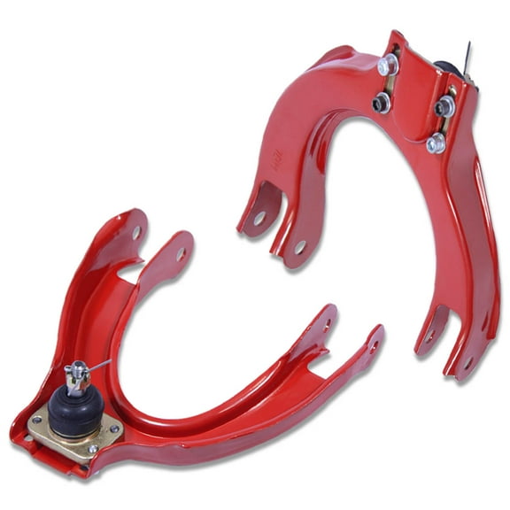 DNA Motoring CBK-HC88-RD For 88-91 Honda Civic Performance Stainless Steel Adjustable Front Upper Camber Kit (Red) - EC ED EE EF 89 90