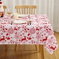 thumbnail image 2 of Christmas Decoration Rectangle Tablecloth Xmas Snowflake Print Tablecloth WinterTable Cover Holiday Fabric Christmas Table Cloth for Dining Table Kitchen, White, 60 x 84 Inch, 2 of 9