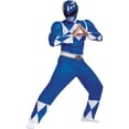 thumbnail image 2 of Disguise Mens Power Rangers Classic Blue Ranger Muscle Costume - Size Large/X Large, 2 of 3