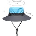 thumbnail image 2 of Womens Summer Sun Hat Beach Hat Wide Brim Outdoor UV Protection Hat Foldable Cool Mesh Ponytail Bucket Hat, 2 of 5