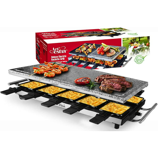 sell Decent their Artestia raclette table grill,1500W indoor raclette grill,10 Paddles Korean BBQ  Grill,electric indoor grill with raclette stone and Non-Stick Reversible  Aluminum Plate for Parties and Family - Walmart.com