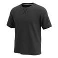 thumbnail image 3 of BVnarty Men's Corduroy Waffle‑Textured Crew Neck Short Sleeve T‑Shirt, Lightweight Summer Sports Tops Black L, 3 of 5