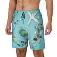 thumbnail image 2 of Balery Travelling on Airplane Mens Swim Trunks Swim Shorts for Men Quick Dry Inseam Beach Shorts with Compression Liner Pocket-XX-Large, 2 of 9