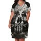 thumbnail image 3 of Vestido holgado con bolsillos y diseño de calaveras para mujer, estilo coreano, 2025, diseño de lujo para fiesta., 3 of 7