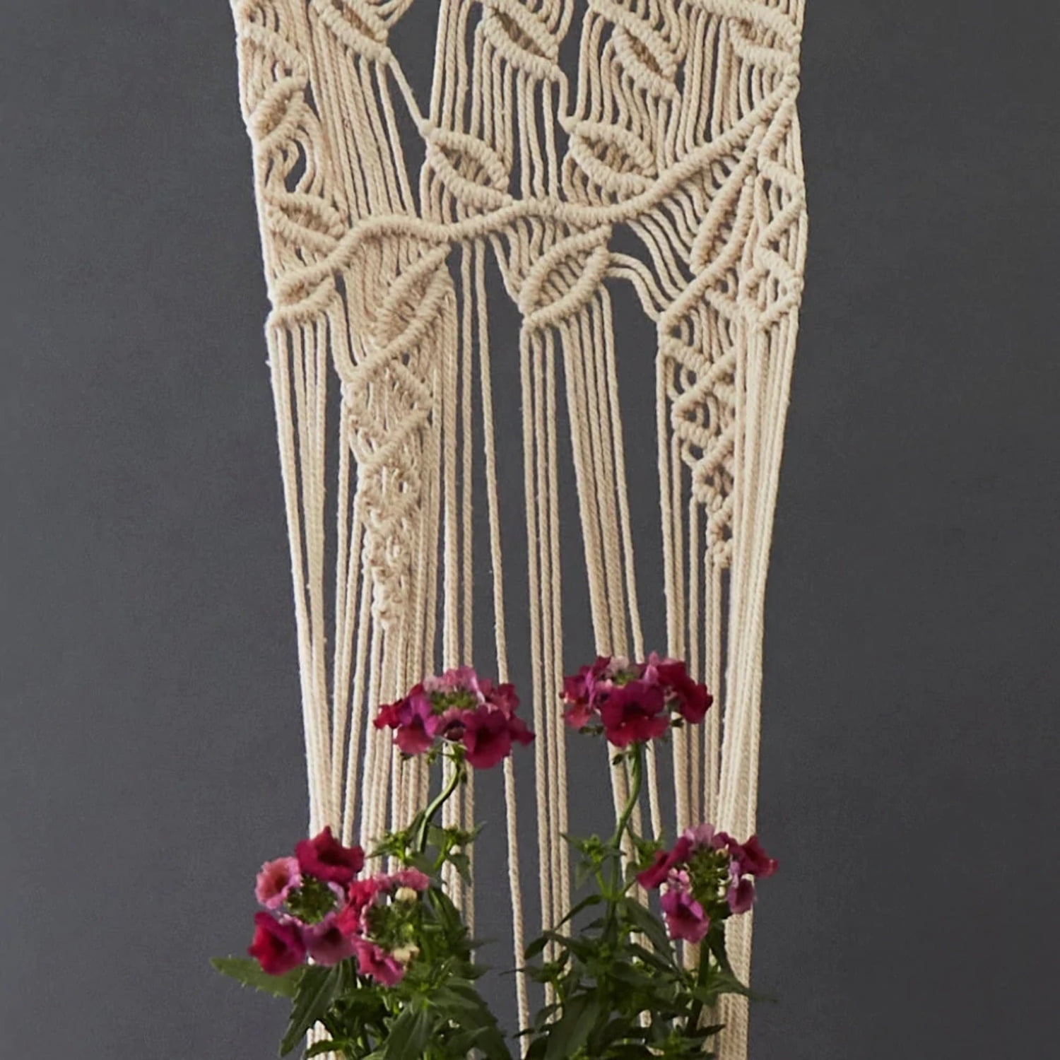 Wool Silpa Nepal Fuschia Pink Wool Hanging Planter