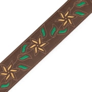 Levy's 2.5 Flowering Vine Leather Guitar Strap Brown/Yellow