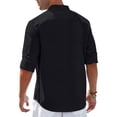 thumbnail image 6 of Youclos Men's Cotton Linen Long Sleeve Button Down Shirt, Casual Regular Fit, 6 of 6