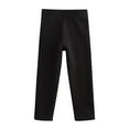 thumbnail image 2 of WRKEKC Girls Fleece Lined Leggings Solid Color Elastic Waist Thickened Warm Stretchy Comfy Fall Winter Pants for 1-11 Years, 2 of 3