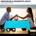 thumbnail image 3 of Amcrate Blue Plastic Tablecloth Disposable, 2 Pack Premium Tablecloths for Rectangle Tables 54 inch. x 108 inch. Fits Tables Up to 8 Feet, Plastic Table Cloth for Party, Wedding, Holidays, 3 of 8