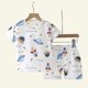 thumbnail image 2 of Conjunto de pijama de manga corta para bebé y niño, ropa de dormir suave y transpirable, con dibujos animados, Popular, 2 of 4