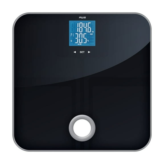 American Weigh Scales MSL-180 Mercury SL Black Glass Top Bathroom Scale