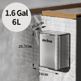 thumbnail image 5 of Kitchen Stainless Steel Compost Bin with Lid Countertop, 6l / 1.6gal Small Indoor Hanging Trash Can for Cabinet Door, Small Under Sink Food Scraps Garbage Pail, Eclipse-Grey, 5 of 6