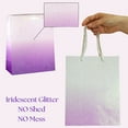 UNIQOOO 12Pcs Ombre Purple Gift Bags Bulk w/ 24 Tissue Paper, 9 x 7 x 4