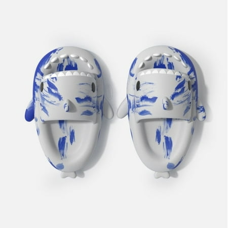 

QWZNDZGR Summer Lovely Shark Slippers Tiger Panda Print Anti-Skid Flip Flops Couple Beach Slides Outdoor Indoor Household Funny Slippers
