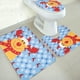thumbnail image 2 of Juego de decoración de alfombrilla para baño Ticfox antideslizante con patrón de alces azul, 2 of 11