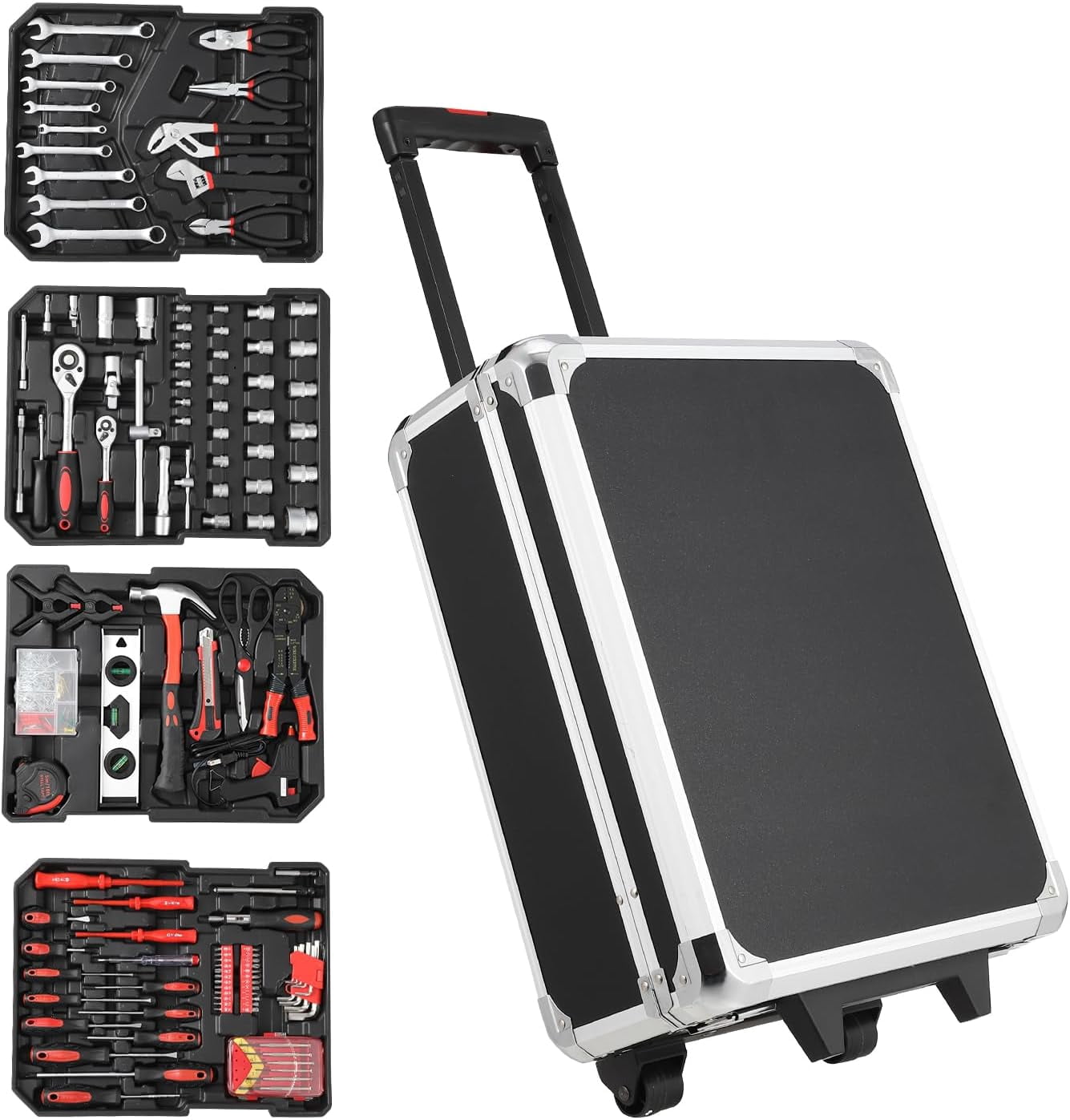 STANLEY, Mechanics Tool Set, 145-Piece, Chrome, SAE and Metric