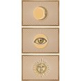 thumbnail image 5 of IDEA4WALL Framed Canvas Print Wall Art Set of 3 Sun, Eye and Crescent Moon with Radiant Lines Modern Art Wall Decor Abstract Geometric Prints Contemporary Minimal Artwork - 16"x24"x3 Natural, 5 of 5