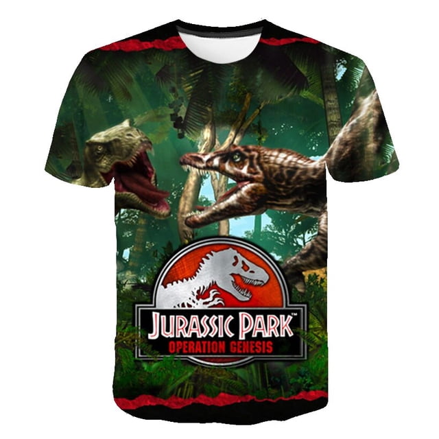 Camisetas de dibujos animados Jurassic World Dominion para niños y niñas, novedad de verano 2023, camisetas de manga corta, camisetas informales holgadas, ropa 12T Gao Jinjia LED
