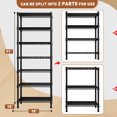 thumbnail image 3 of Exenoray Étagère de Rangement Robuste à 7 Niveaux, Étagère en Treillis Métallique, Réglable et Divisée en 2 Unités, 18 Pouces L x 18 Pouces P x 71 Pouces H, Capacité de 930 Lb, Noir, 3 of 6