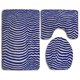 thumbnail image 1 of ABPHQTO Rayas de onda azul Juego de alfombras de baño de 3 piezas Alfombra de baño Alfombra de contorno y tapa de inodoro, 1 of 2