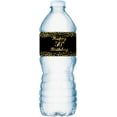 thumbnail image 2 of 50th Birthday Black Water Bottle Labels; Set of 20 Waterproof Water Bottle Wrappers; Gold and Black Stickers. Happy Birthday Labels, 2 of 4