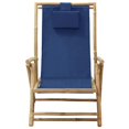 thumbnail image 5 of vidaXL Patio Deck Chair Patio Sling Chair with Headrest for Deck Beach Bamboo, 5 of 35