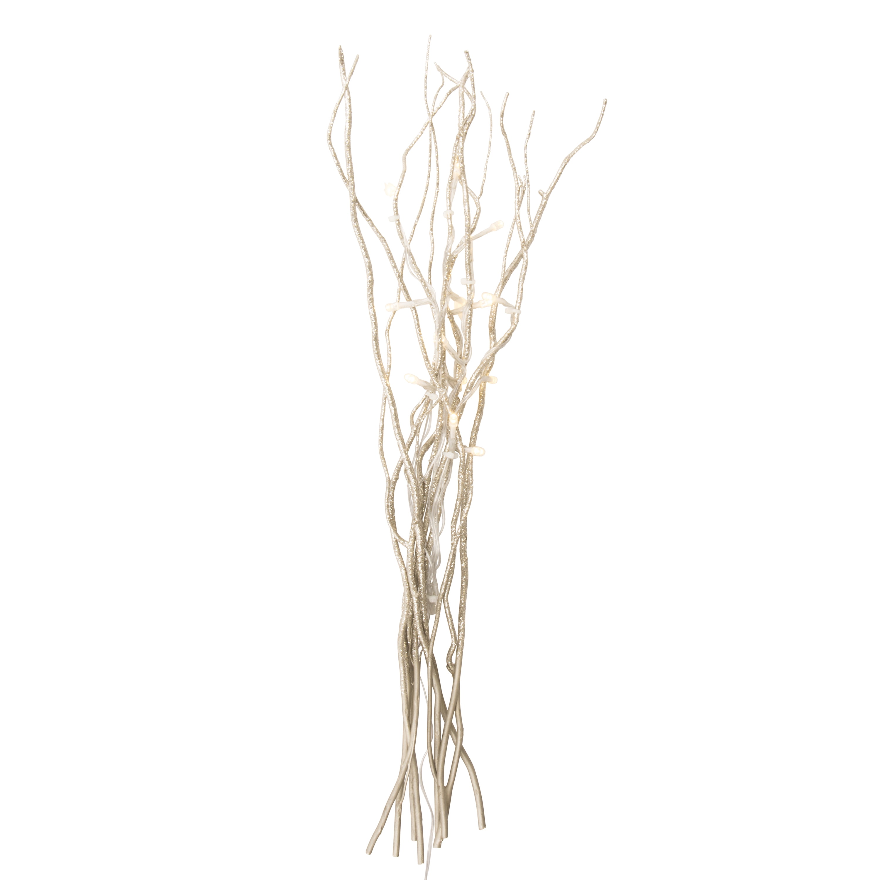 20in Champagne Glitter Lighted Branches Com