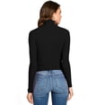 thumbnail image 3 of Love Tree Women's Juniors Turtle Neck Ribbed Knit Long Sleeve Top (Black, Medium), 3 of 3