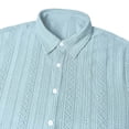 thumbnail image 6 of Paiwinds Men's Short Sleeve Button Down Shirt Casual Summer Geometric Jacquard Woven Dress Shirt with Turndown Collar, 6 of 9