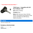 thumbnail image 2 of TPMS Sensor - Compatible with 2021 Ram ProMaster 1500, 2 of 2