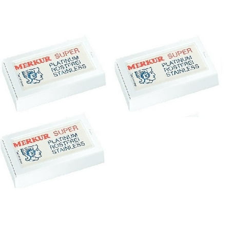 Merkur Double Edge Safety Razor Blades, 10 ct. (Pack of 3) + Schick Slim Twin ST for Sensitive