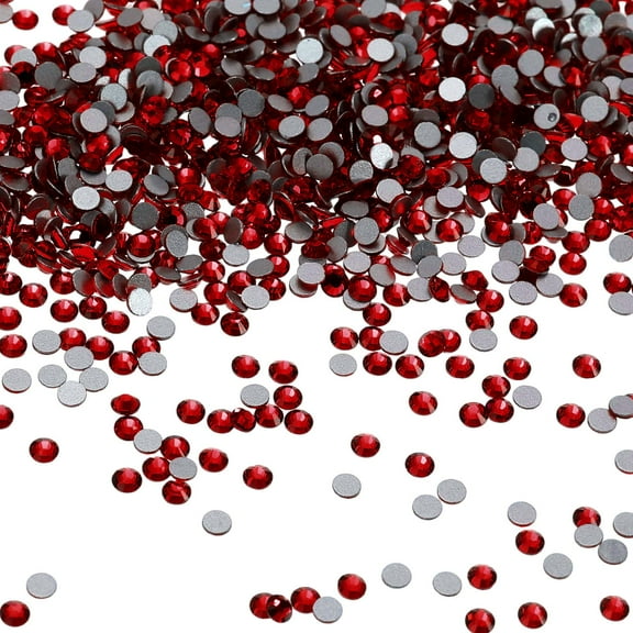 Uxcell SS16 Round Flatback Rhinestones 3.8-4.0mm Crystal Glass Gems Diamonds for DIY Crafts Clothes Shoes Nail Art Decoration, Burgundy 2880Pcs